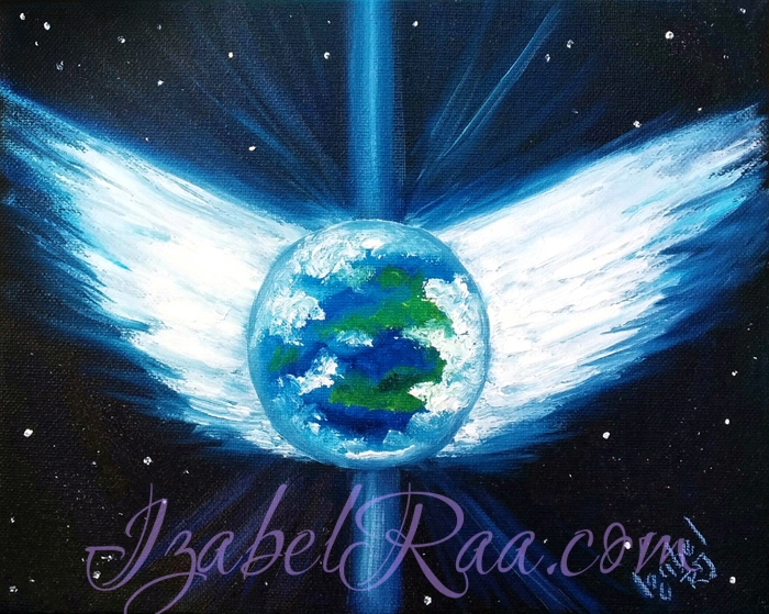 "Archangel" ("Arcángel"). Oil painting on canvas.