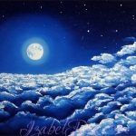 "Flight To The Blue Moon". Oil painting on canvas.