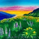 "Wild Mountain Flowers". Oil painting on canvas panel.