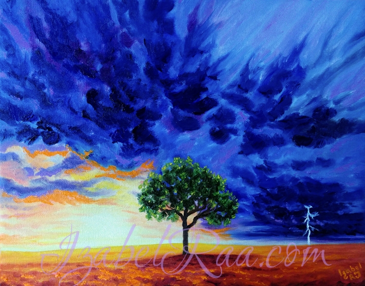 "The Storm". Oil painting on canvas.