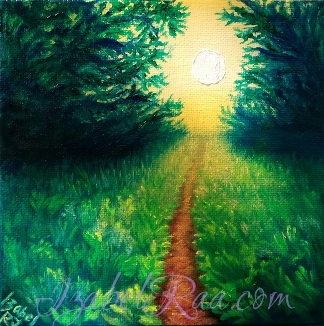 "To the Light". Oil painting on canvas panel.