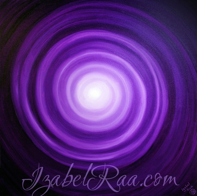 "Transmuting Violet Flame", or "The Balancing of The Dark and The Light". Oil painting on canvas.