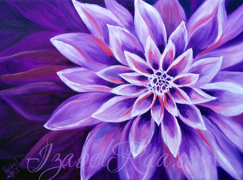 "Violet Universe", or "La Flamme Féminine" Oil painting on canvas.