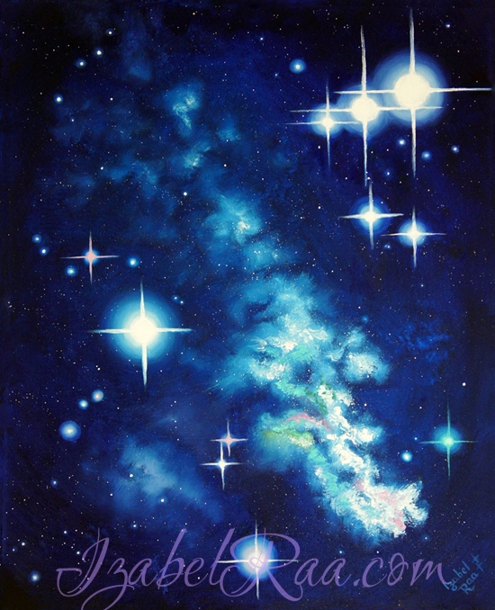 "Cosmic Mystery". Oil painting. © Izabel Raa, 2018