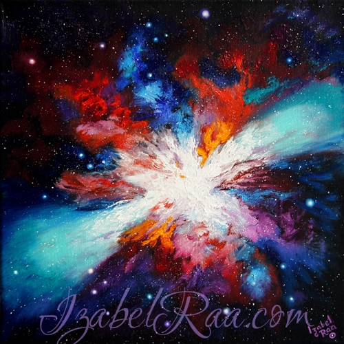 "Cosmic Butterfly". Oil painting on canvas. (c) Izabel Raa