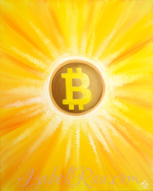 "Energy Portrait of Bitcoin (BTC)". Oil Painting on Canvas. (c) IRJ127