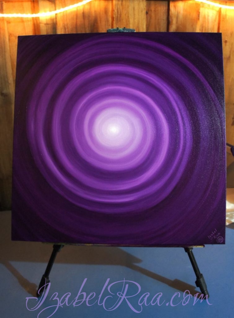 "Transmuting Violet Flame", or "The Balancing of The Dark and The Light". Oil painting on canvas. © Izabel Raa, 2016