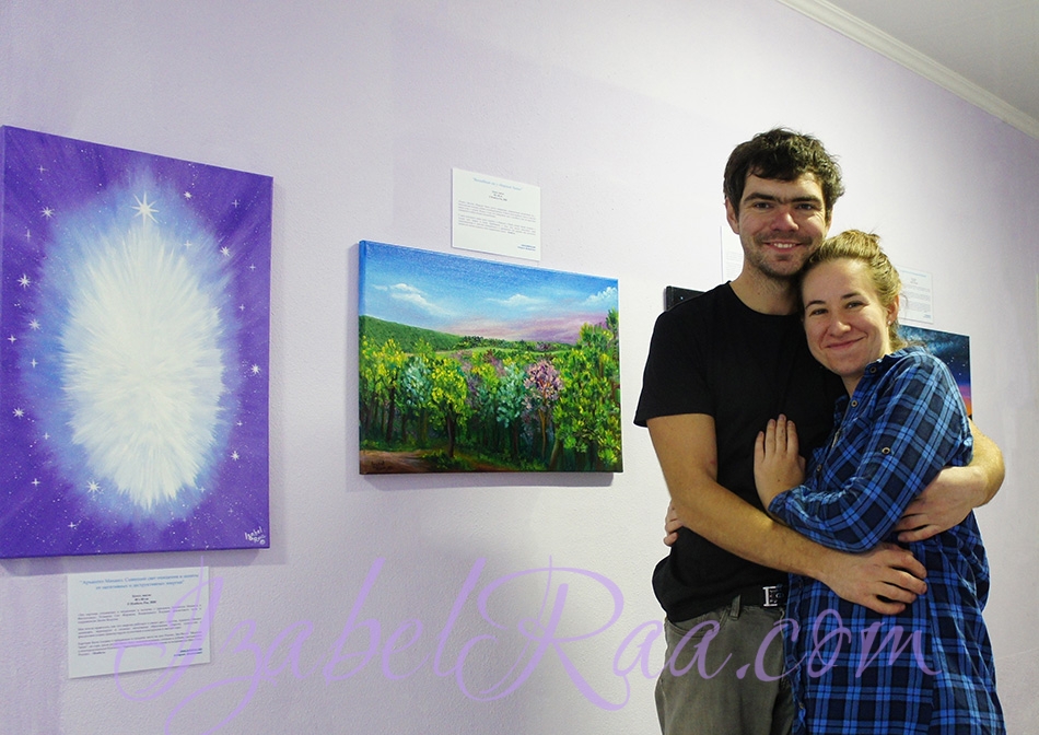 Igor and Anna, the first visitors to the exhibition / Игорь и Анна - первые посетители выставки :)