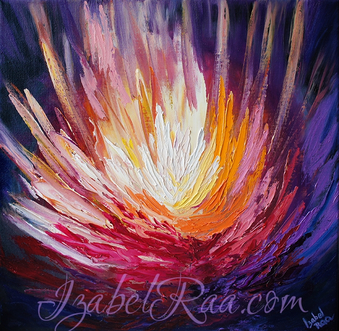 "Fiery-Crystalline Flower of Liberation" (“Огненно-кристаллический цветок освобождения”). Oil painting on canvas. © Izabel Raa, 2020