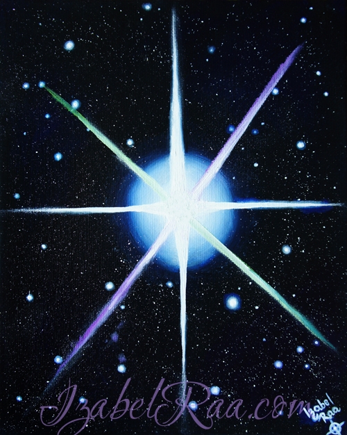 "Sirius, The Rainbow Star". ("Радужная звезда Сириус") Oil painting on canvas panel. © Izabel Raa, 2019-20