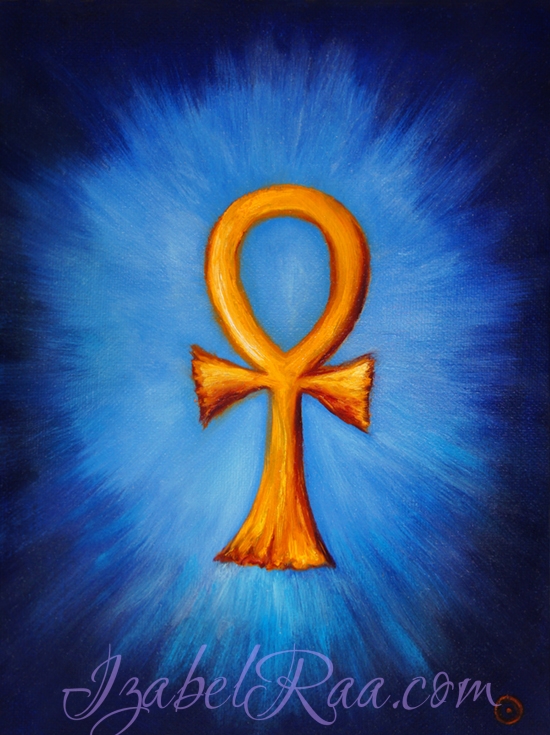 "Ankh", or "The Key to Eternity" (“Анкх”, или “Ключ к Вечности”). Oil painting on canvas panel. © Izabel Raa, 2020
