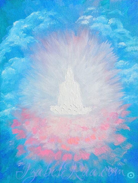 "Avalokiteśvara". (“Авалокитешвара”). Oil painting on canvas panel. © Izabel Raa, 2020