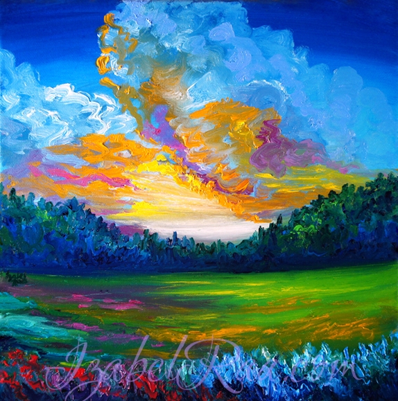 "Sunset Symphony". Oil painting on canvas. © Izabel Raa, 2022