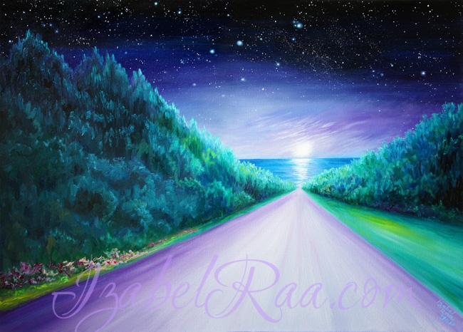 "The Road of Eternity, Infinity and Immortality". Oil painting on canvas. © Izabel Raa, 2022
