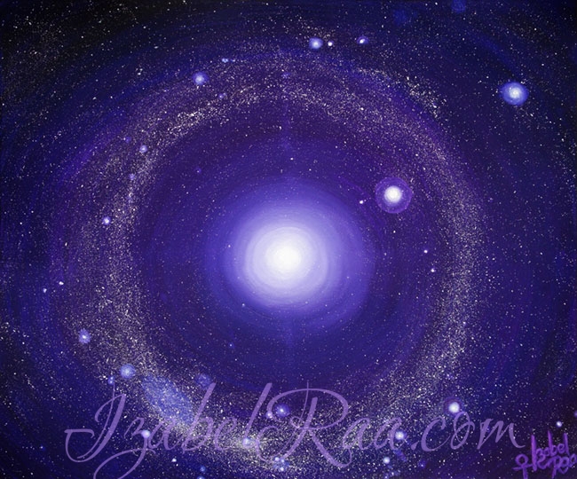 "Galactic Portal to the Dragons' Dimensions" (“Портал в Галактику Драконов", или "Галактический Портал в Измерения Драконов”). Oil painting on canvas. © Izabel Raa